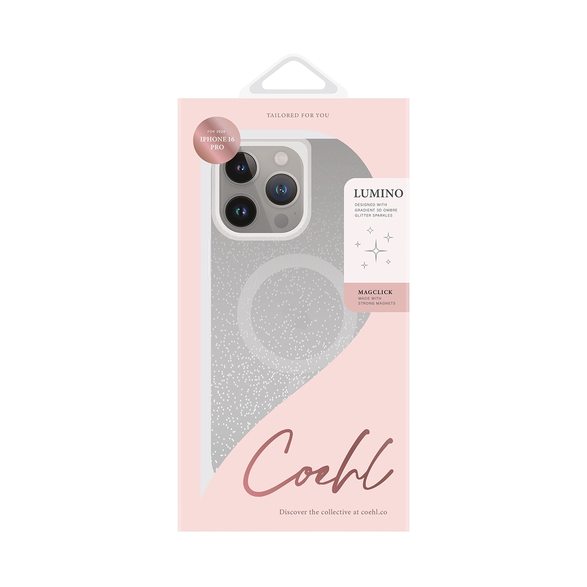 Foto 5 pulgar | Funda Para Iphone 16 Pro Plateado Lumino (magclick™) De Coehl