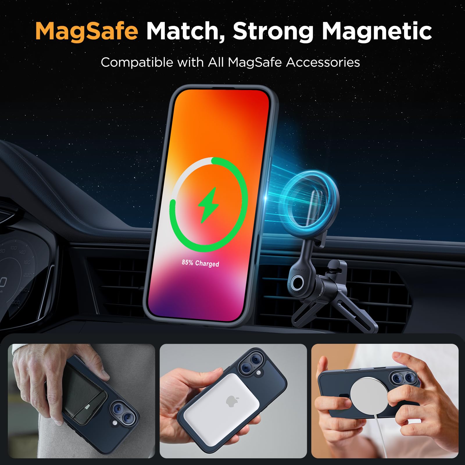Foto 4 pulgar | Funda De Teléfono Miracase Magnetic Series Para Iphone 16 6.1 - Venta Internacional.