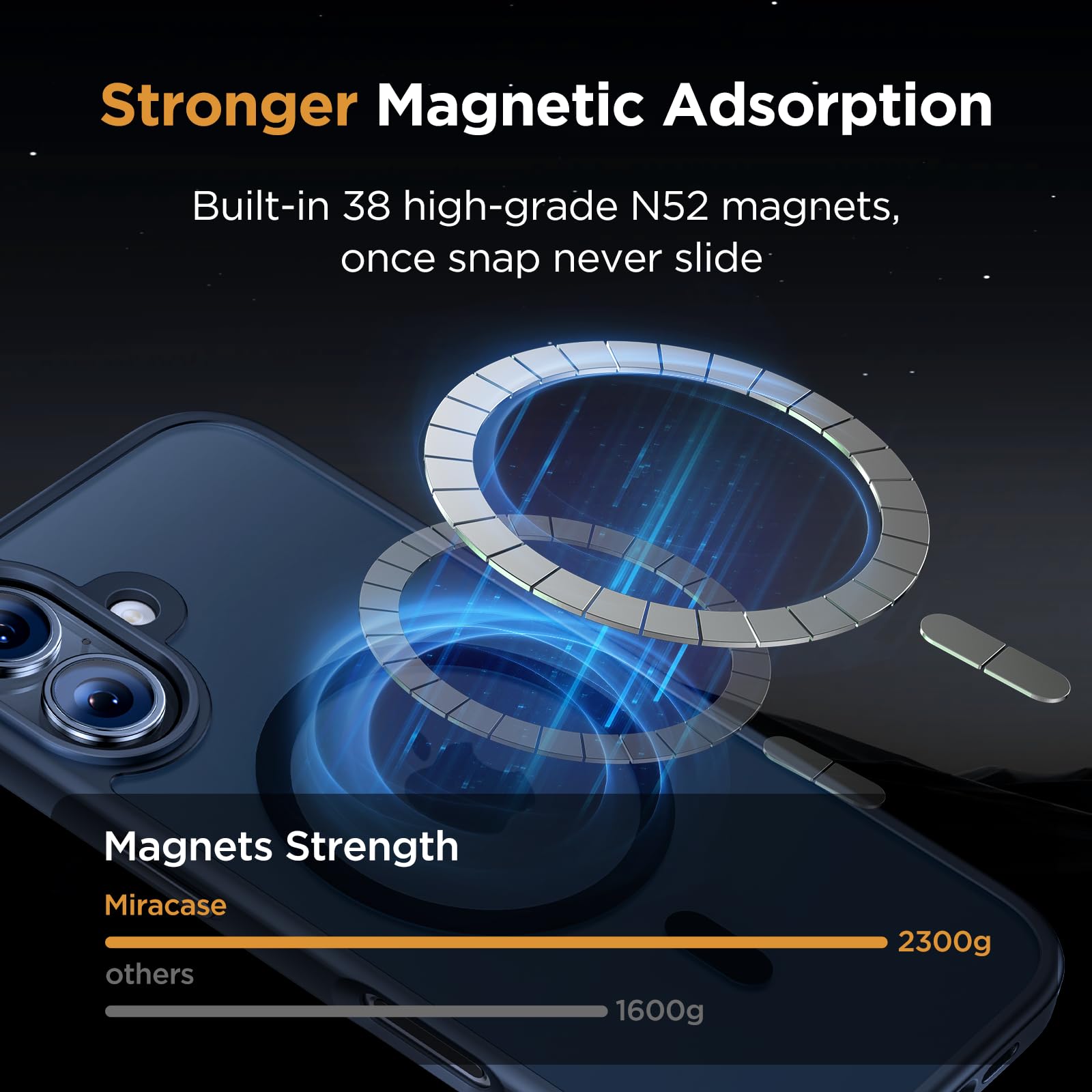 Foto 5 pulgar | Funda De Teléfono Miracase Magnetic Series Para Iphone 16 6.1 - Venta Internacional.