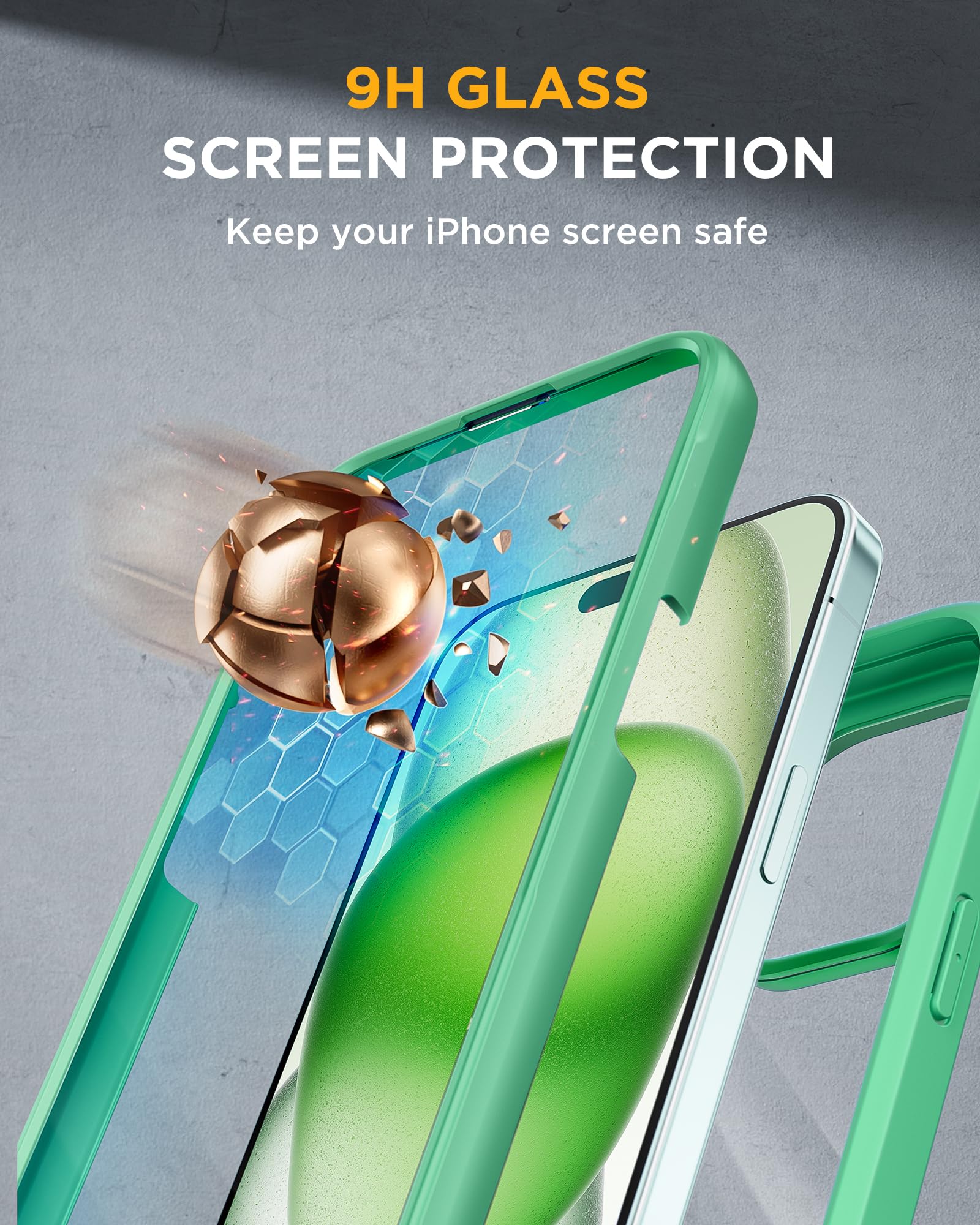 Foto 5 pulgar | Funda Miracase Glass Series Para Iphone 15 Plus De 6.7 Pulgadas, Color Verde - Venta Internacional.