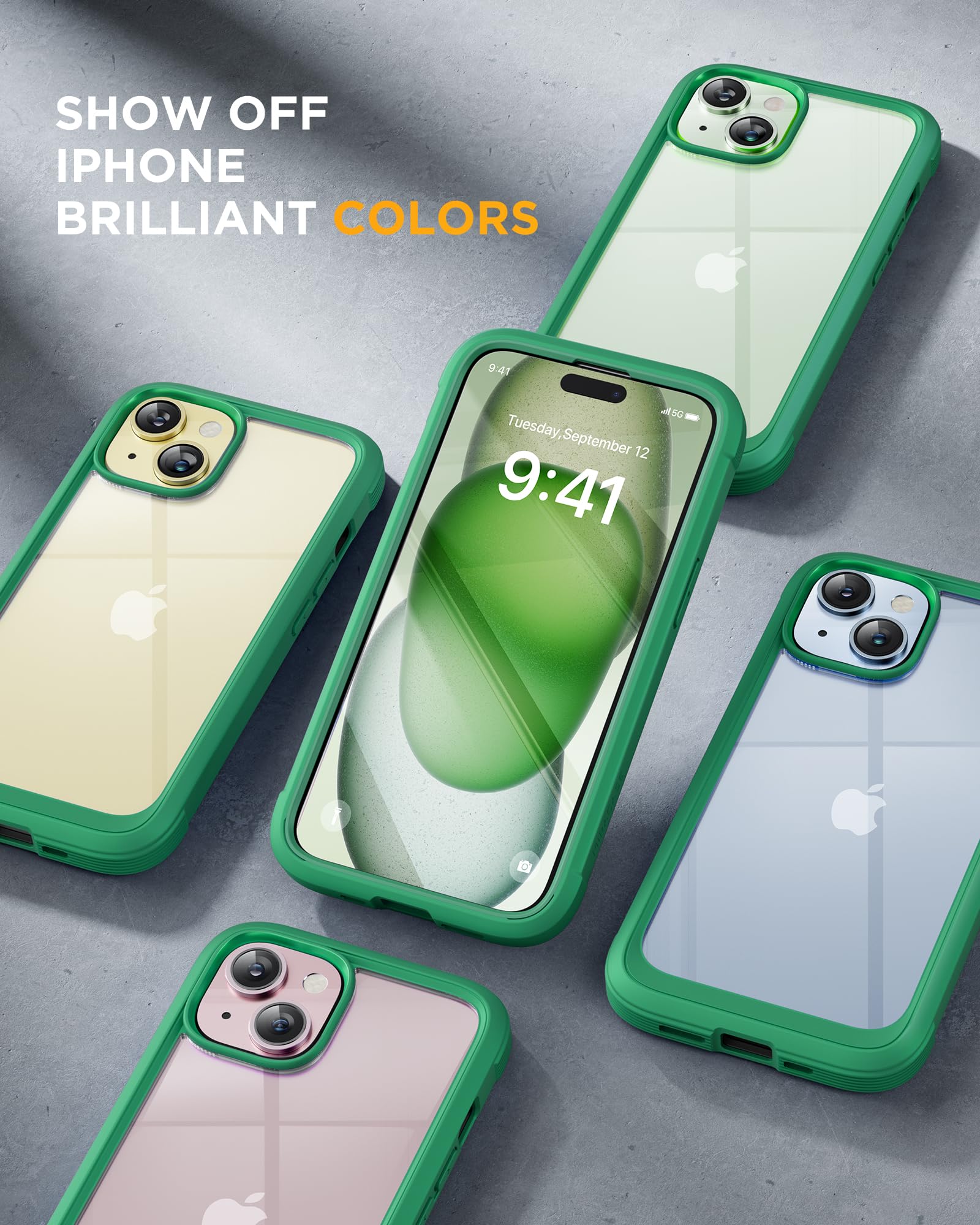 Foto 7 pulgar | Funda Miracase Glass Series Para Iphone 15 Plus De 6.7 Pulgadas, Color Verde - Venta Internacional.