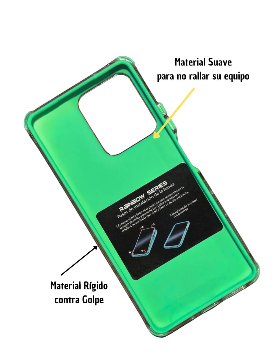 Foto 4 pulgar | Funda Uso Rudo Rainbow Paint Doble Capa para Moto G75 Verde