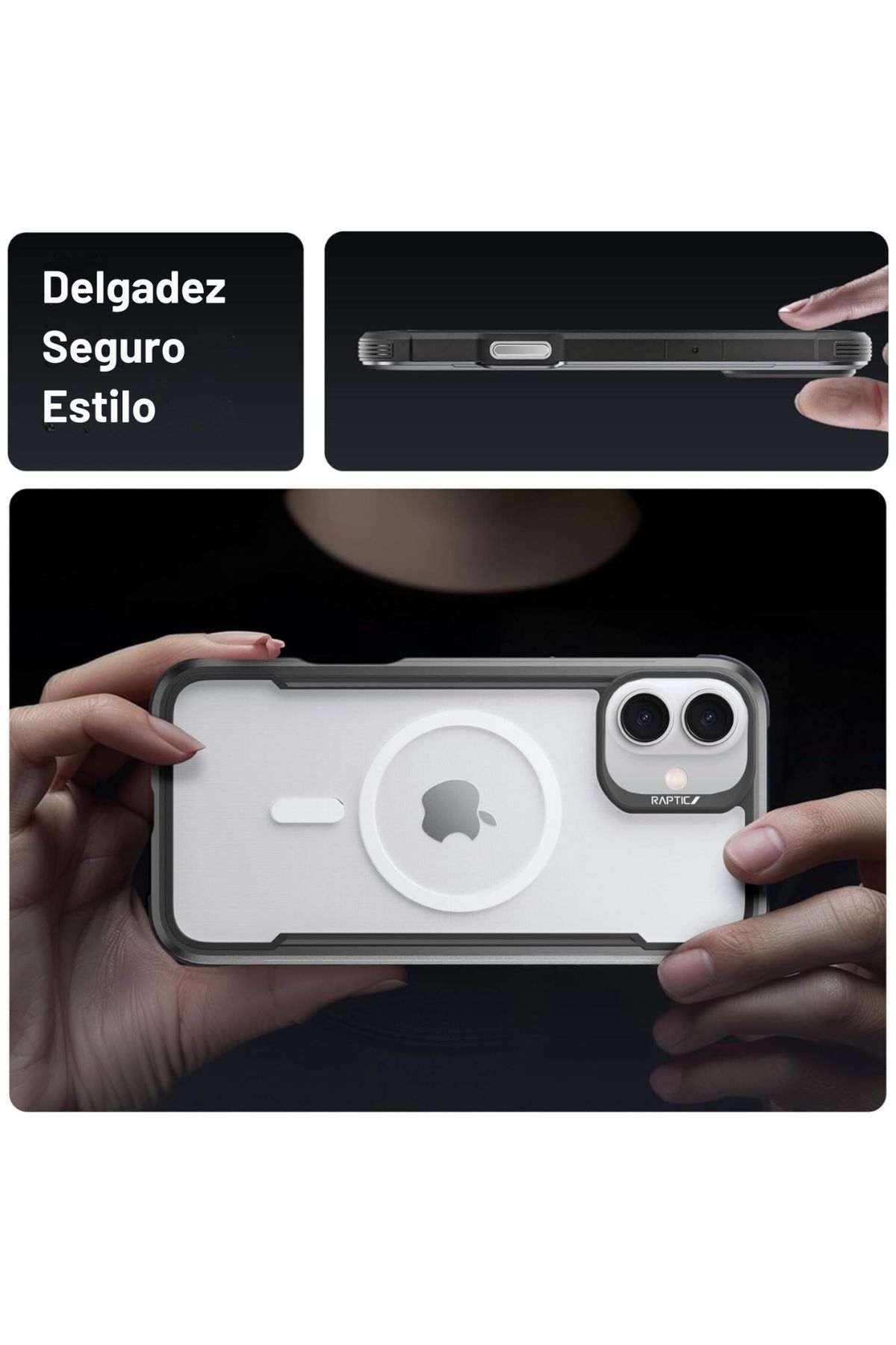 Foto 7 pulgar | Funda Aluminio Raptic Shield Maganetico Para Iphone 16 Plus Negro