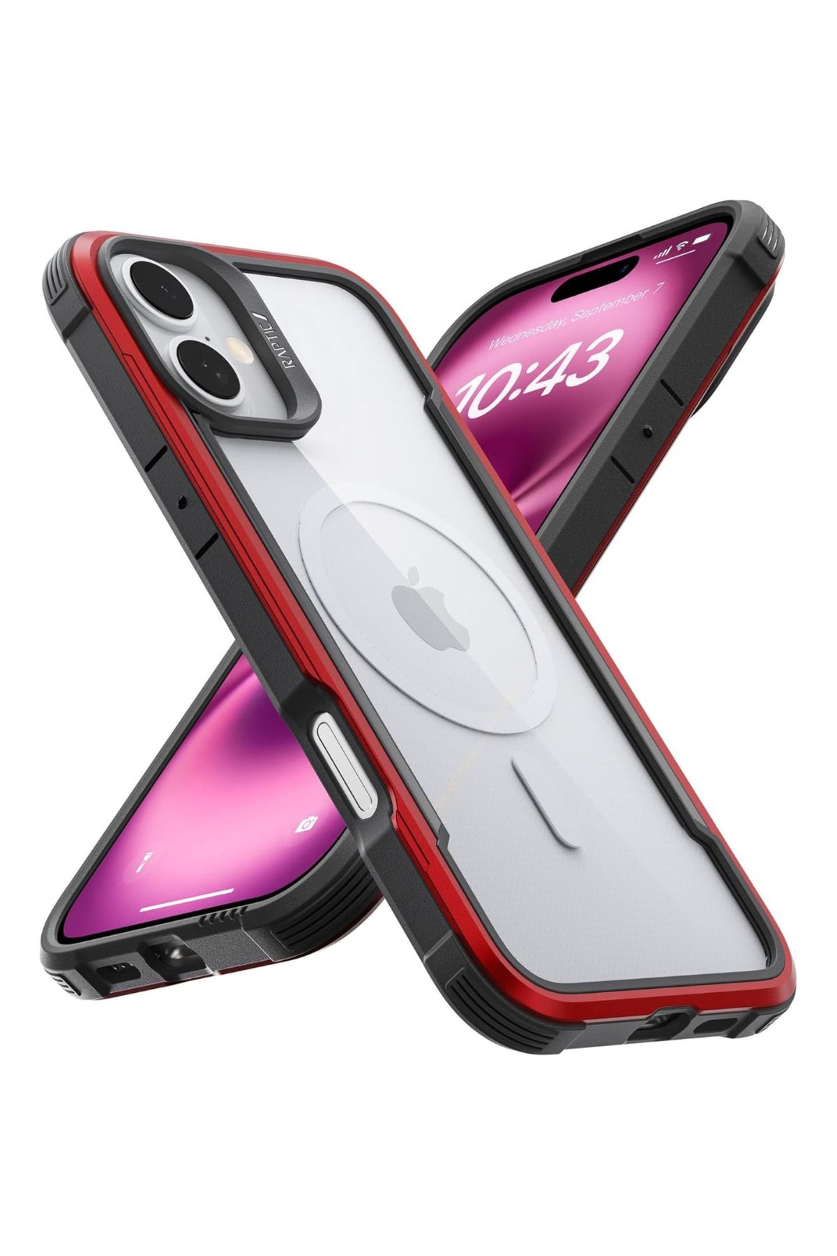 Funda Aluminio Raptic Shield Maganetico Para Iphone 16 Rojo