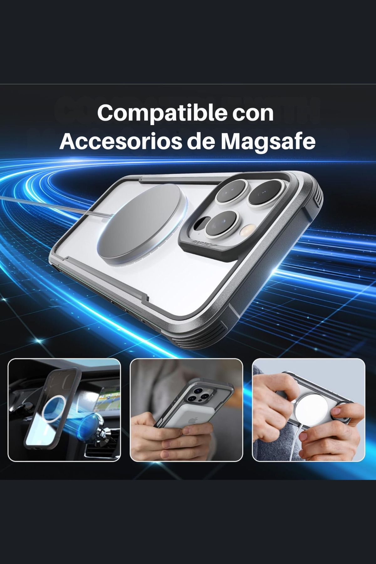 Foto 6 pulgar | Funda Aluminio Raptic Shield Maganetico Para Iphone 16 Pro Max Negro