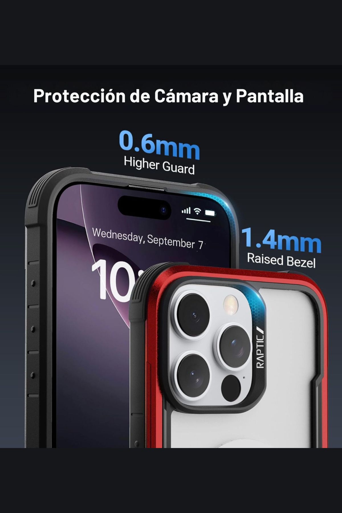 Foto 8 pulgar | Funda Aluminio Raptic Shield Maganetico Para Iphone 16 Pro Max Rojo