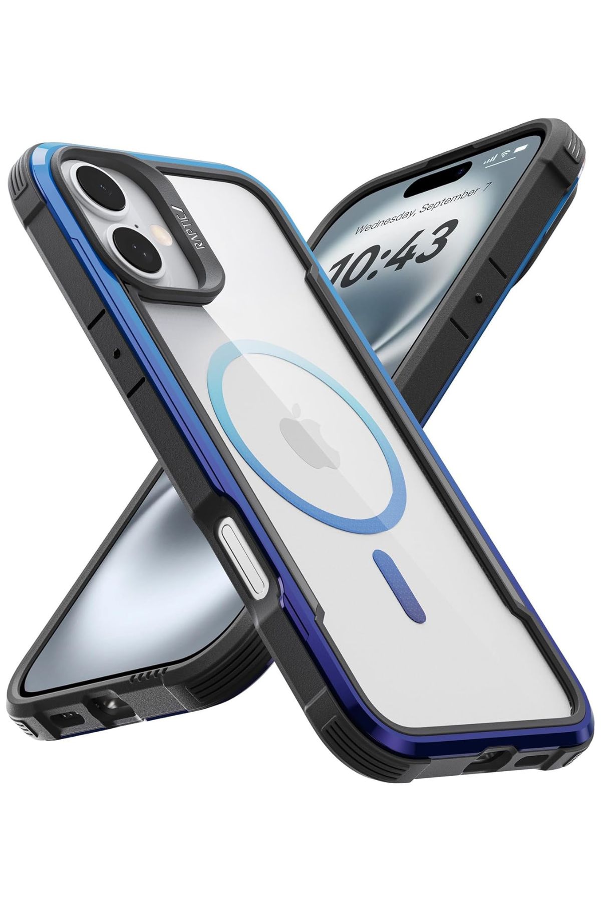 Funda Aluminio Raptic Shield Maganetico Para Iphone 16 Plus Blue Gradient