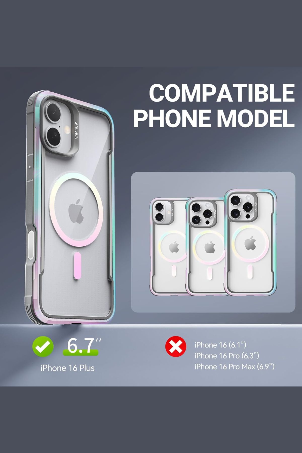 Foto 8 pulgar | Funda Aluminio Raptic Shield Maganetico Para Iphone 16 Plus Quartz