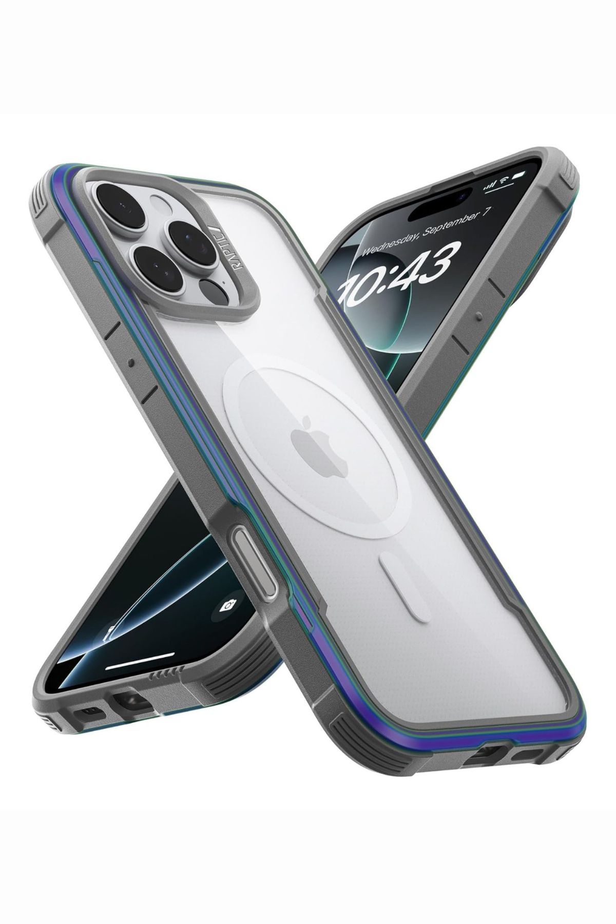 Funda Aluminio Raptic Shield Maganetico Para Iphone 16 Pro Iridiciente
