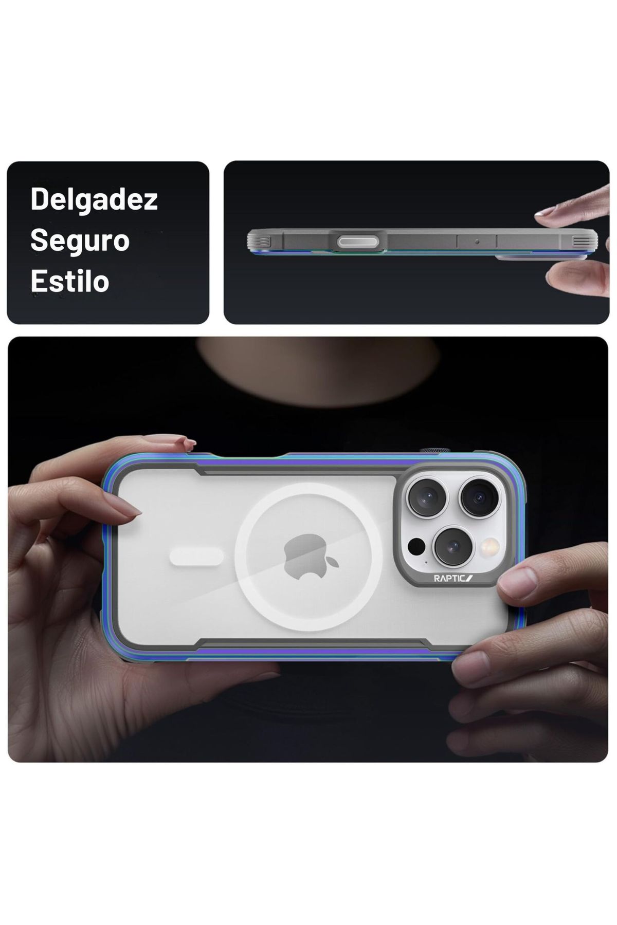Foto 7 pulgar | Funda Aluminio Raptic Shield Maganetico Para Iphone 16 Pro Iridiciente