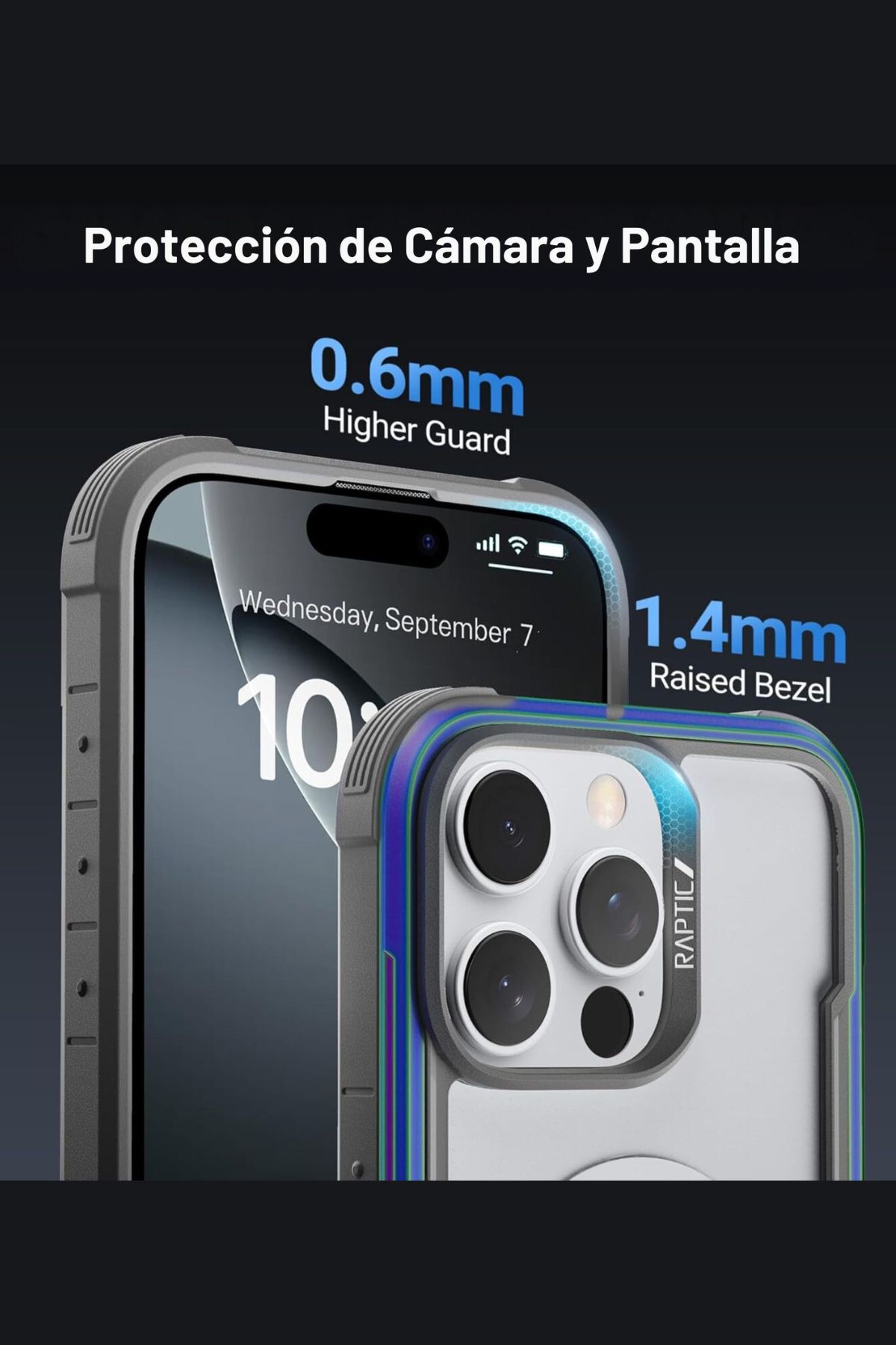 Foto 8 pulgar | Funda Aluminio Raptic Shield Maganetico Para Iphone 16 Pro Iridiciente