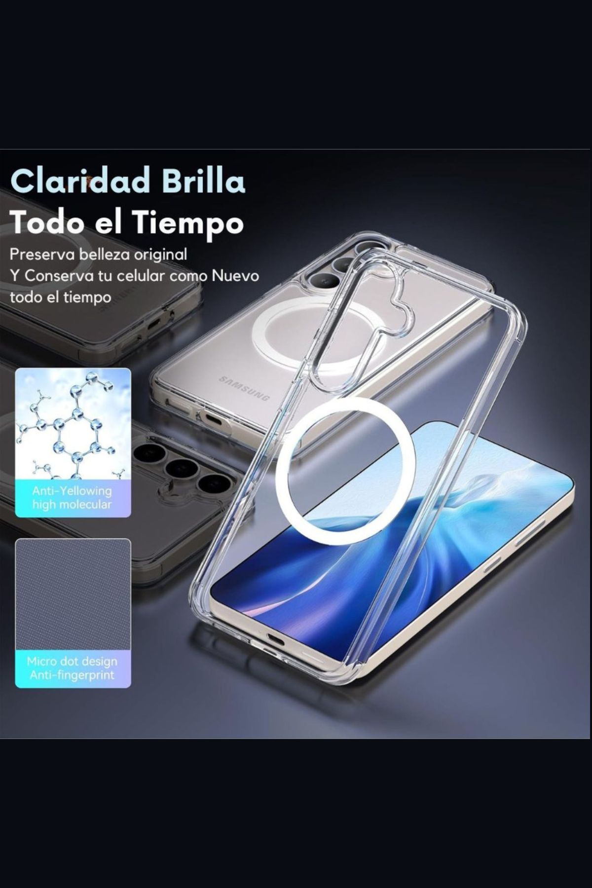 Foto 4 pulgar | Funda Aluminio Raptic Crystal Uso Rudo Magnetico Para Samsung S25 Transparente