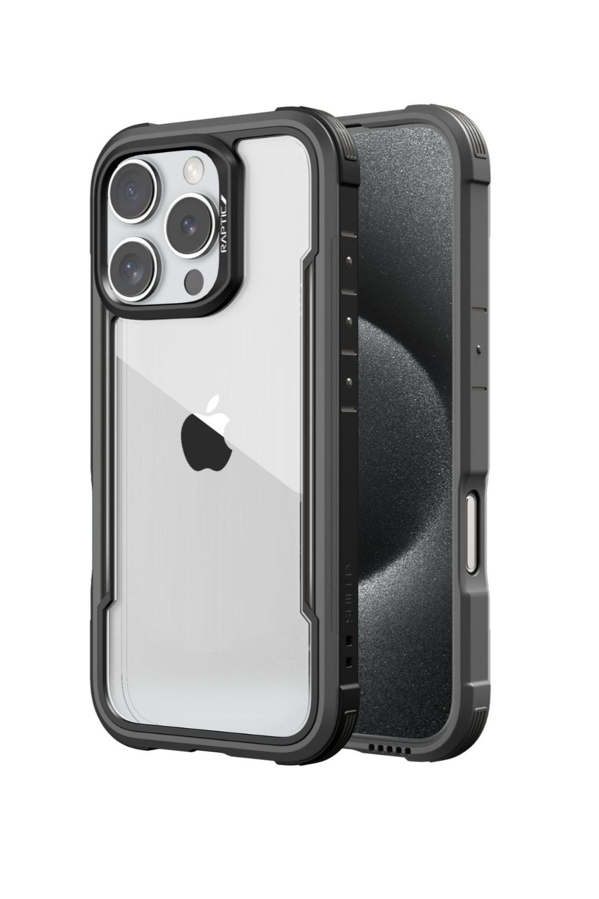 Funda Aluminio Raptic Shield Uso Rudo Para Iphone 16 Pro Max Negro