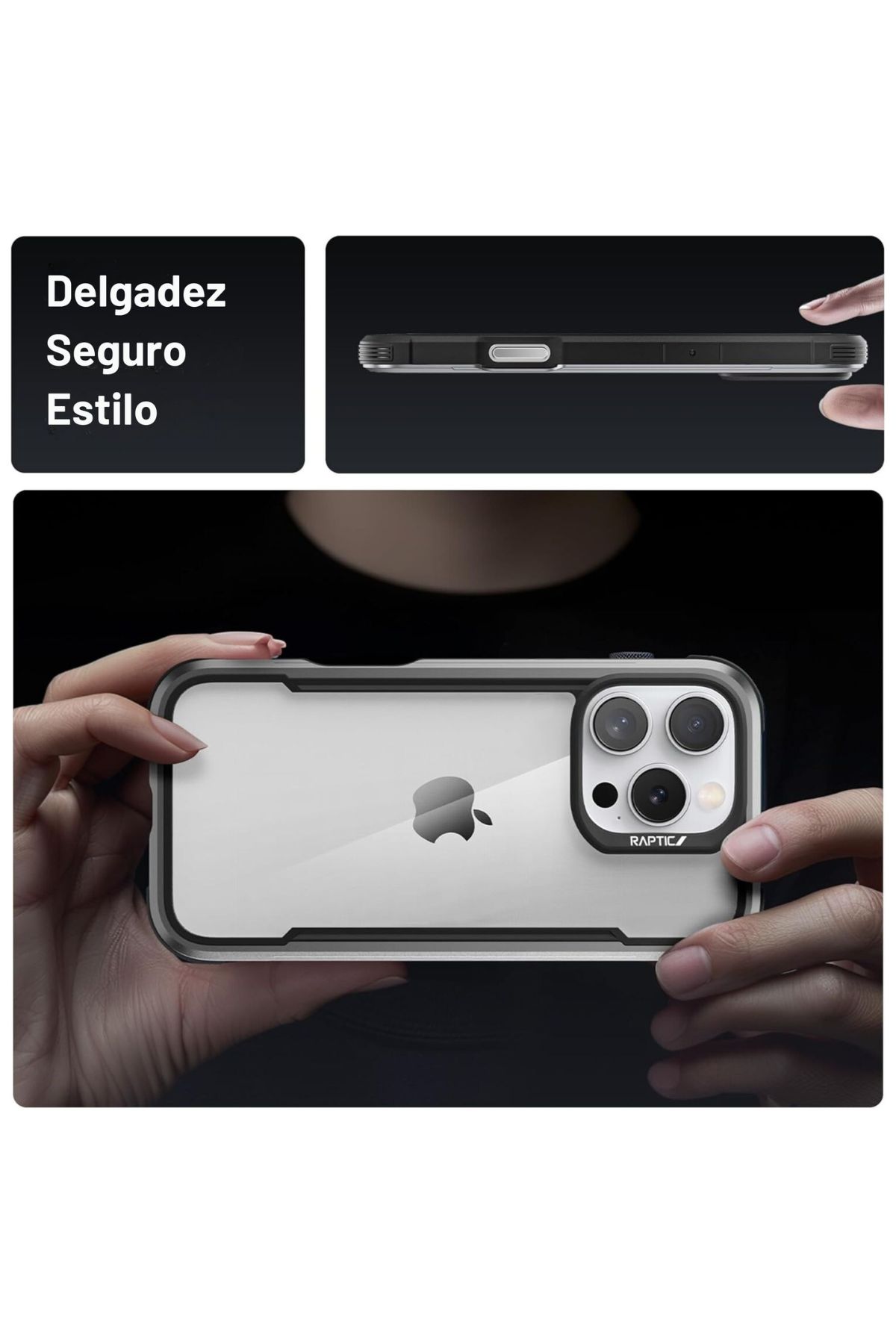 Foto 5 | Funda Aluminio Raptic Shield Uso Rudo Para Iphone 16 Pro Max Negro