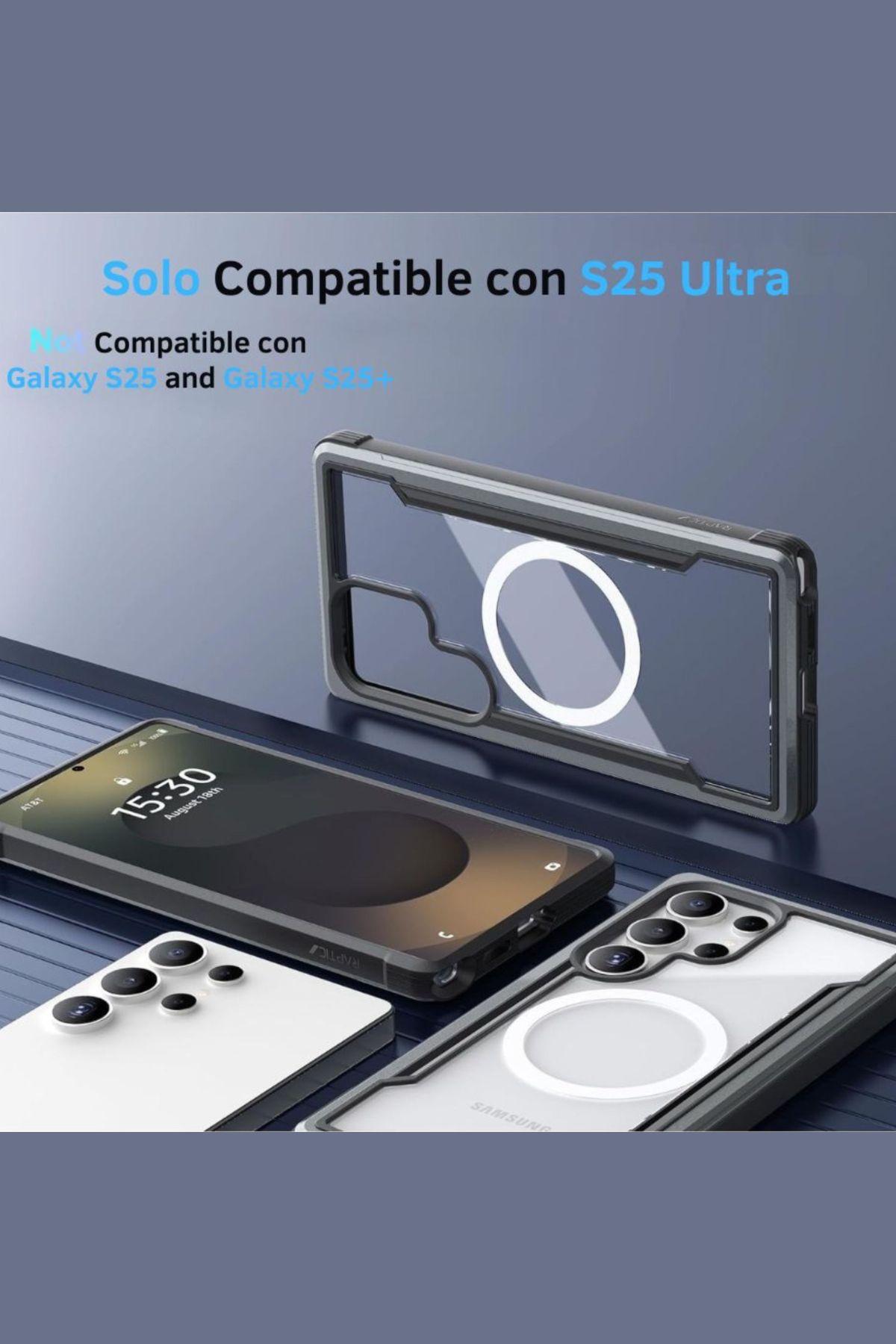 Foto 3 pulgar | Funda Aluminio Raptic Shield Uso Rudo Magnetico Para Samsung S25 Ultra Negro