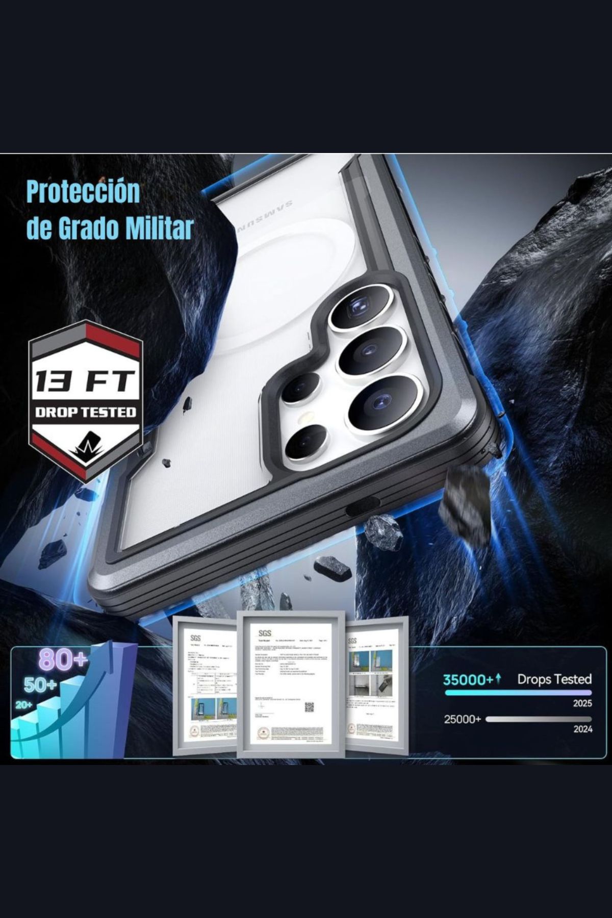 Foto 4 pulgar | Funda Aluminio Raptic Shield Uso Rudo Magnetico Para Samsung S25 Ultra Negro