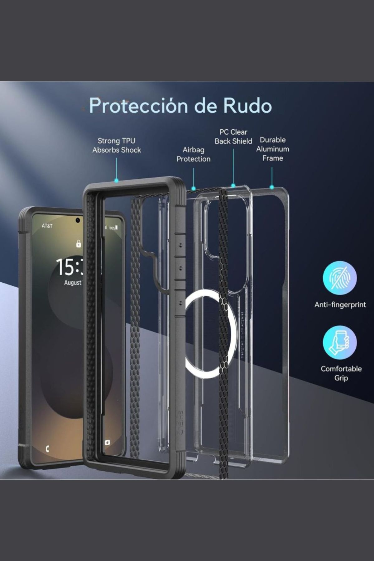 Foto 7 pulgar | Funda Aluminio Raptic Shield Uso Rudo Magnetico Para Samsung S25 Ultra Negro