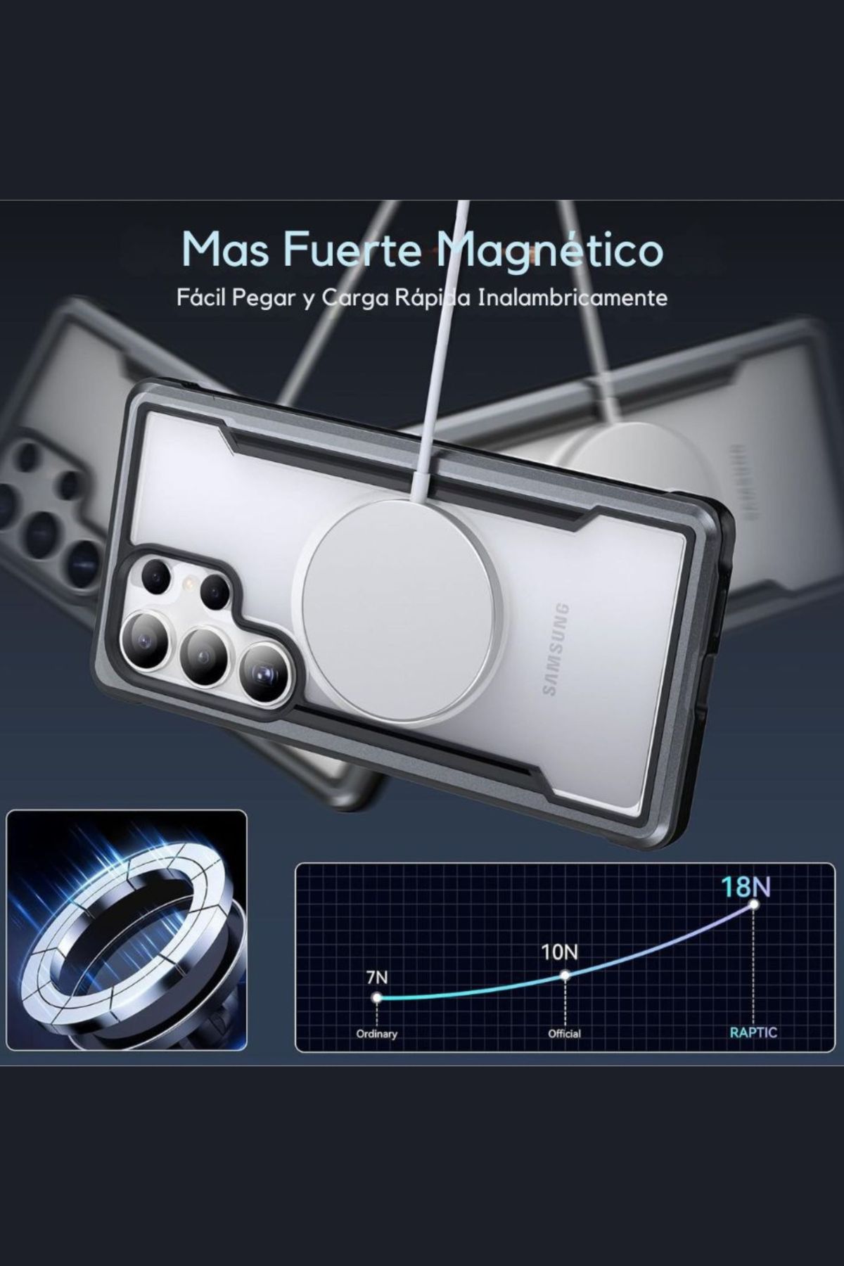 Foto 8 pulgar | Funda Aluminio Raptic Shield Uso Rudo Magnetico Para Samsung S25 Ultra Negro