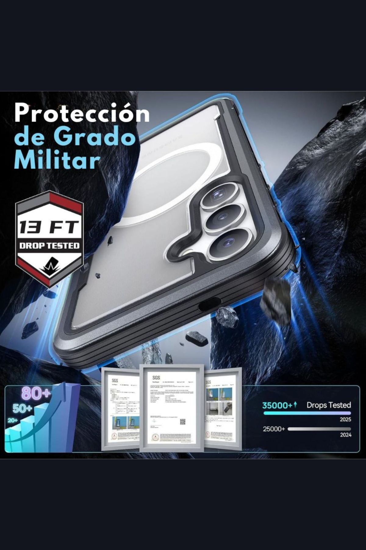 Foto 2 | Funda Aluminio Raptic Shield Uso Rudo Magnetico Para Samsung S25 Plus Negro