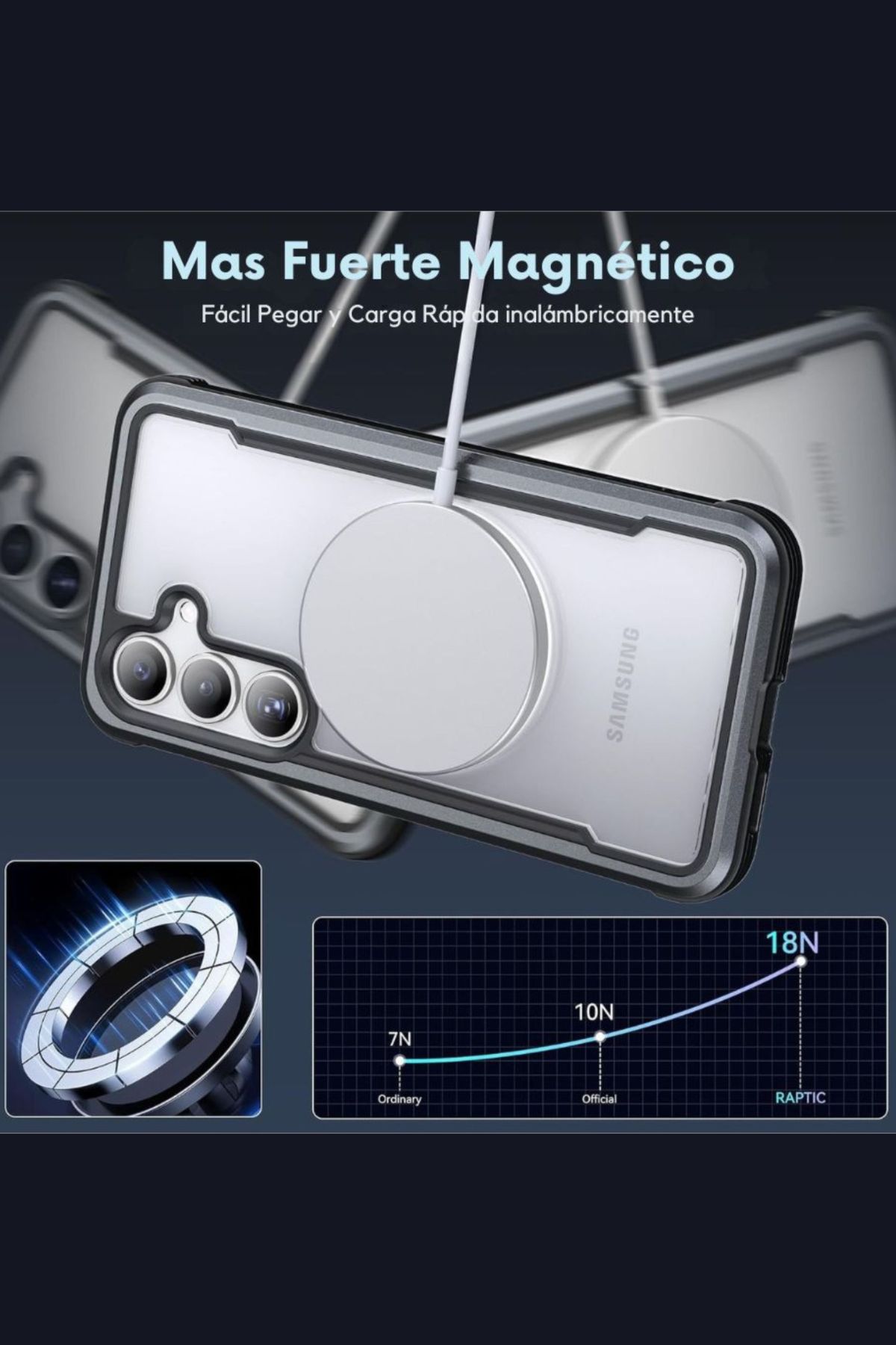 Foto 7 pulgar | Funda Aluminio Raptic Shield Uso Rudo Magnetico Para Samsung S25 Plus Negro