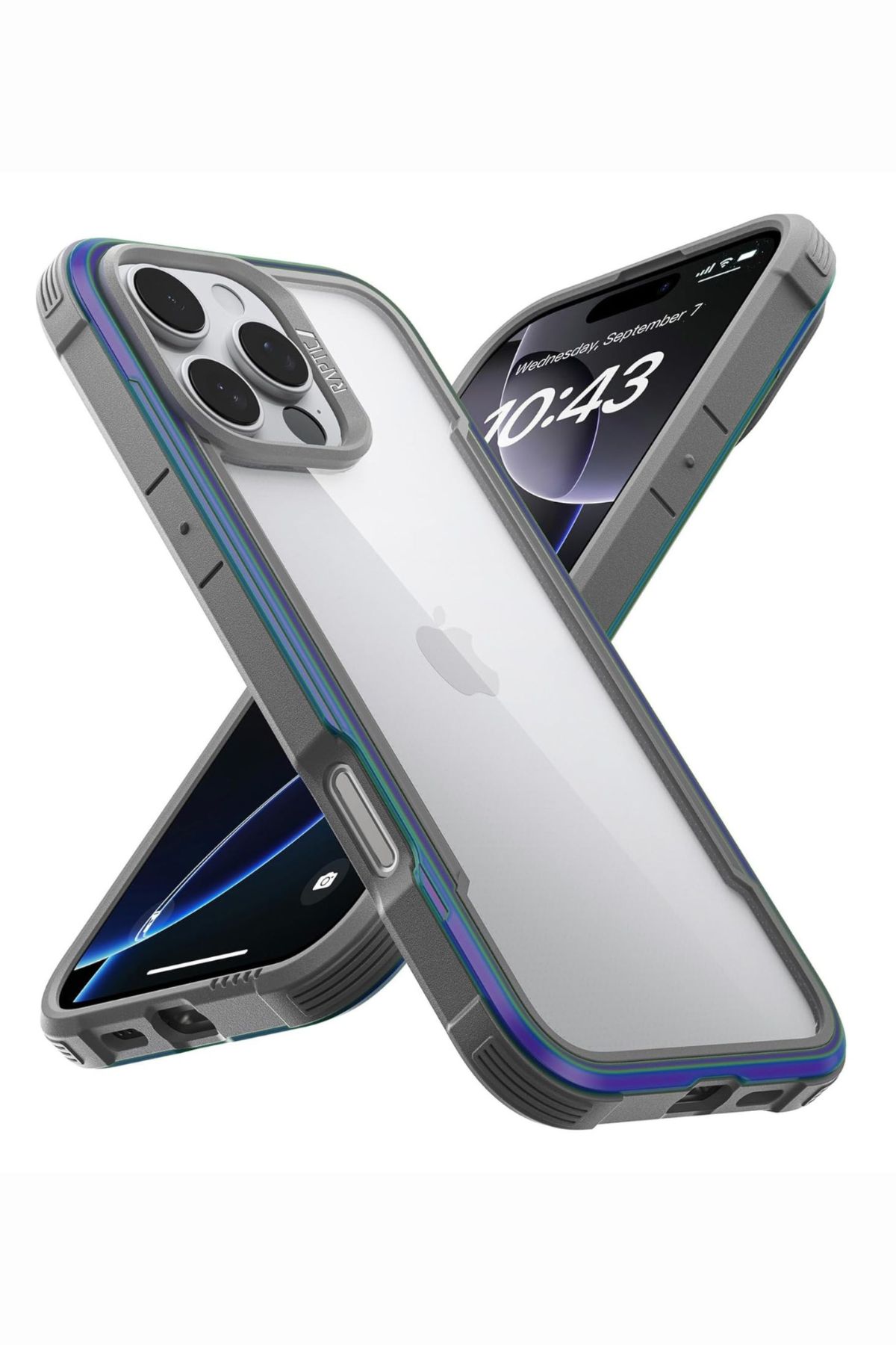 Funda Aluminio Raptic Shield Uso Rudo Para Iphone 16 Pro Max Iridicente