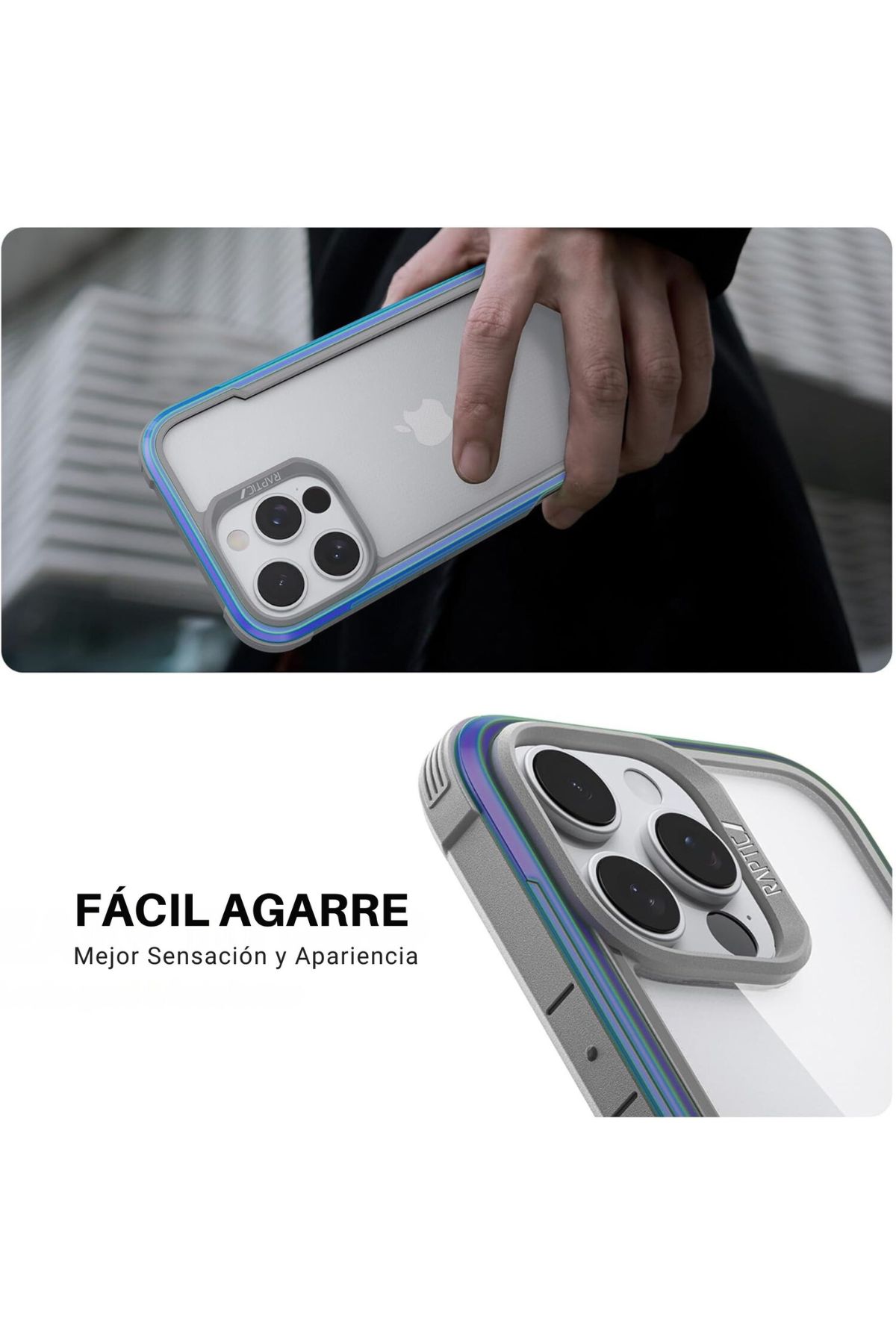 Foto 7 | Funda Aluminio Raptic Shield Uso Rudo Para Iphone 16 Pro Max Iridicente