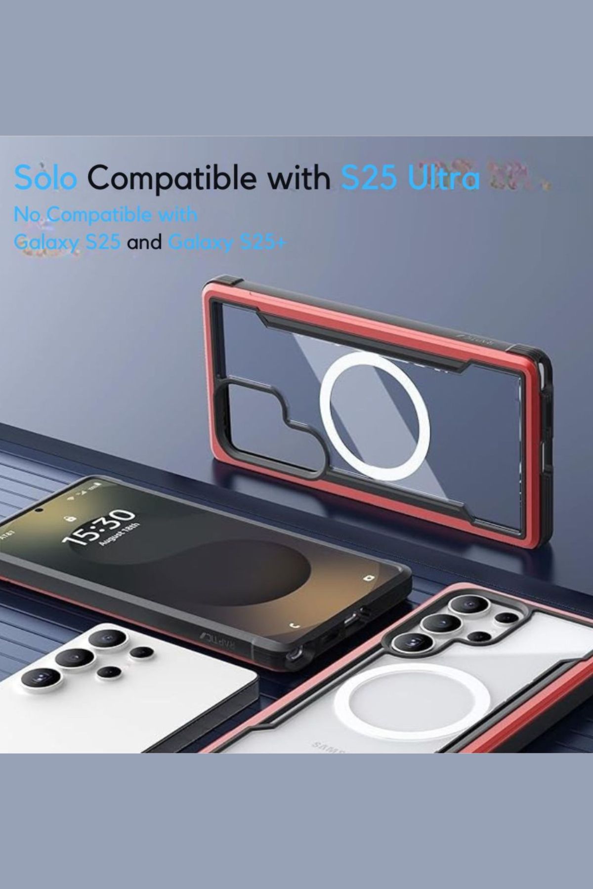 Foto 2 | Funda Aluminio Raptic Shield Uso Rudo Magnetico Para Samsung S25 Ultra Rojo