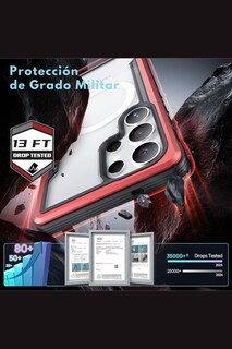 Foto 3 | Funda Aluminio Raptic Shield Uso Rudo Magnetico Para Samsung S25 Ultra Rojo