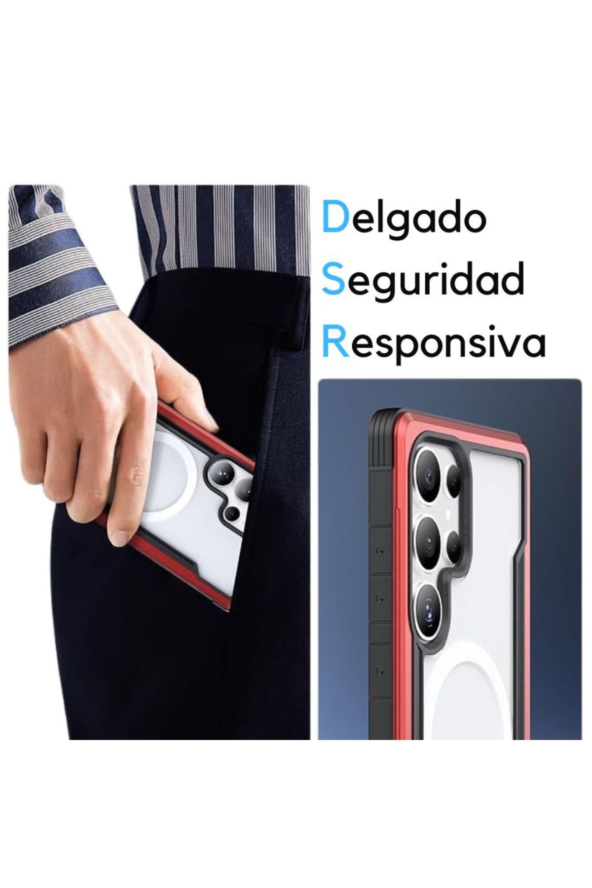 Foto 5 | Funda Aluminio Raptic Shield Uso Rudo Magnetico Para Samsung S25 Ultra Rojo