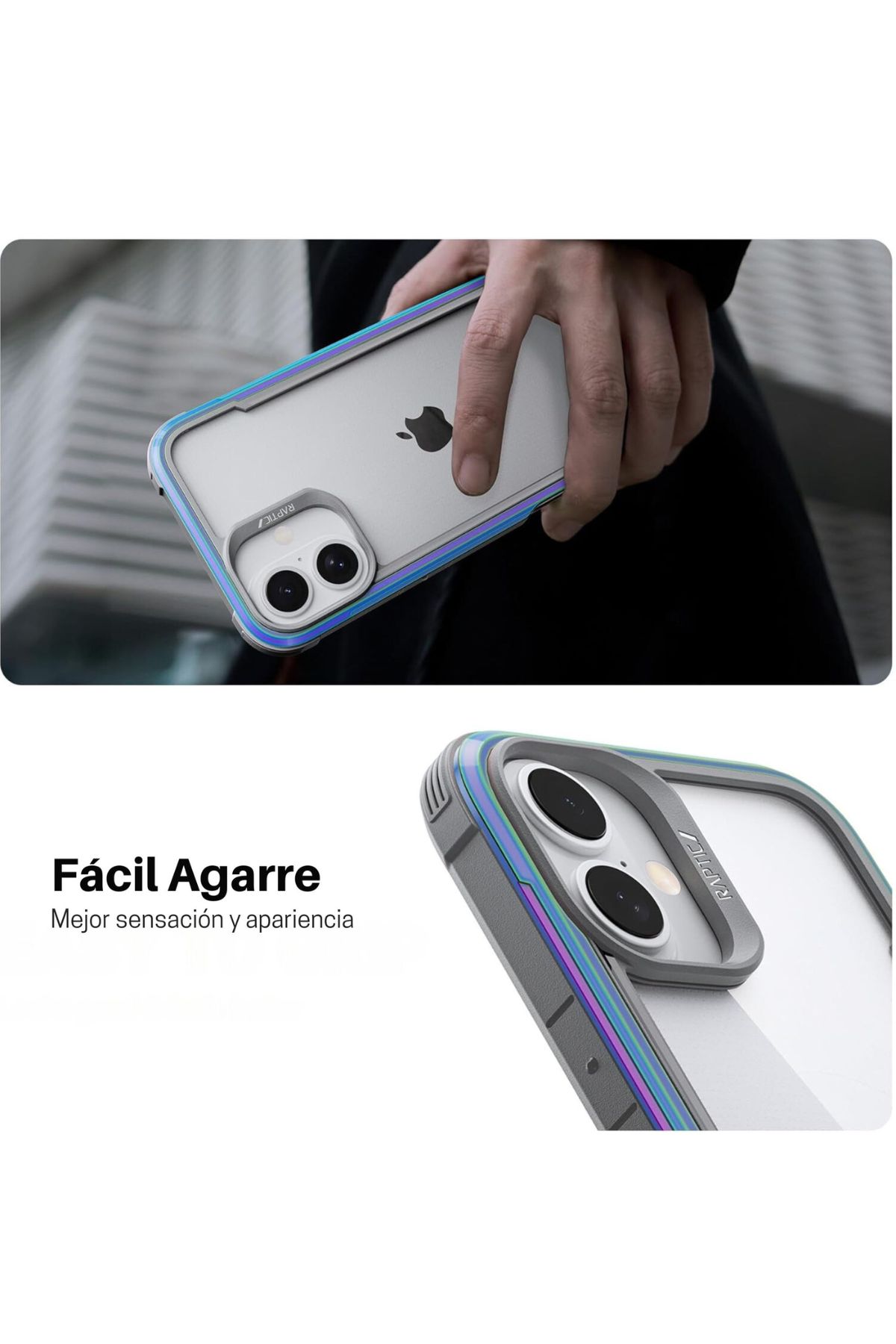 Foto 8 pulgar | Funda Aluminio Raptic Shield Uso Rudo Para Iphone 16 Iridicente