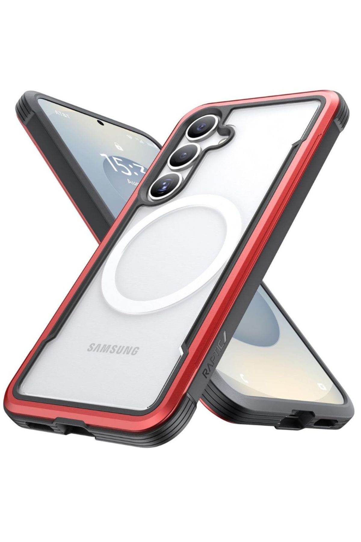 Funda Aluminio Raptic Shield Uso Rudo Magnetico Para Samsung S25 Plus Rojo