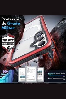 Foto 2 | Funda Aluminio Raptic Shield Uso Rudo Magnetico Para Samsung S25 Plus Rojo