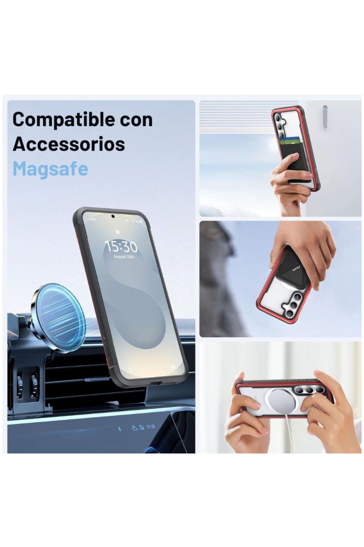 Foto 5 pulgar | Funda Aluminio Raptic Shield Uso Rudo Magnetico Para Samsung S25 Plus Rojo
