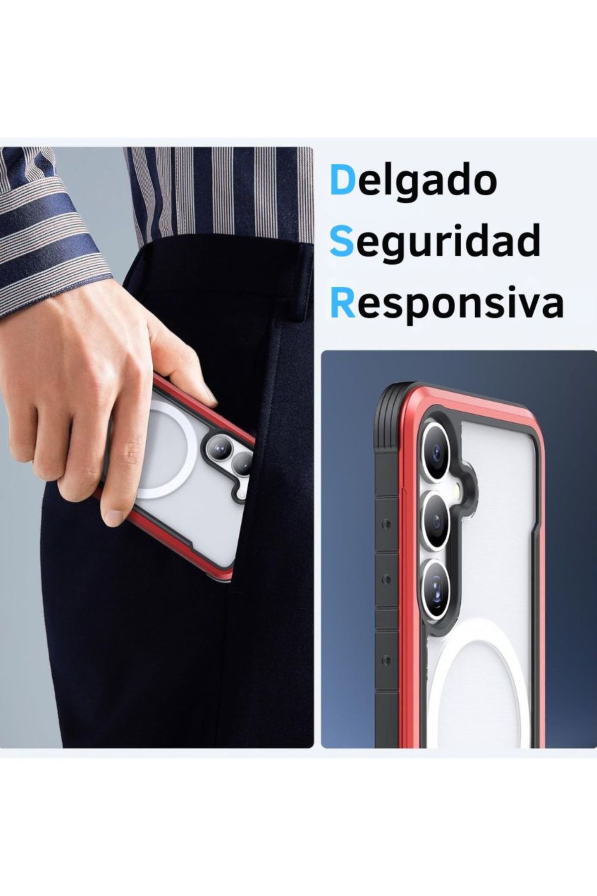 Foto 6 pulgar | Funda Aluminio Raptic Shield Uso Rudo Magnetico Para Samsung S25 Plus Rojo