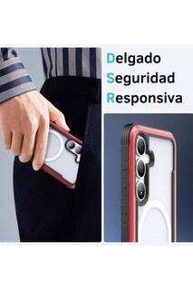 Foto 5 | Funda Aluminio Raptic Shield Uso Rudo Magnetico Para Samsung S25 Plus Rojo