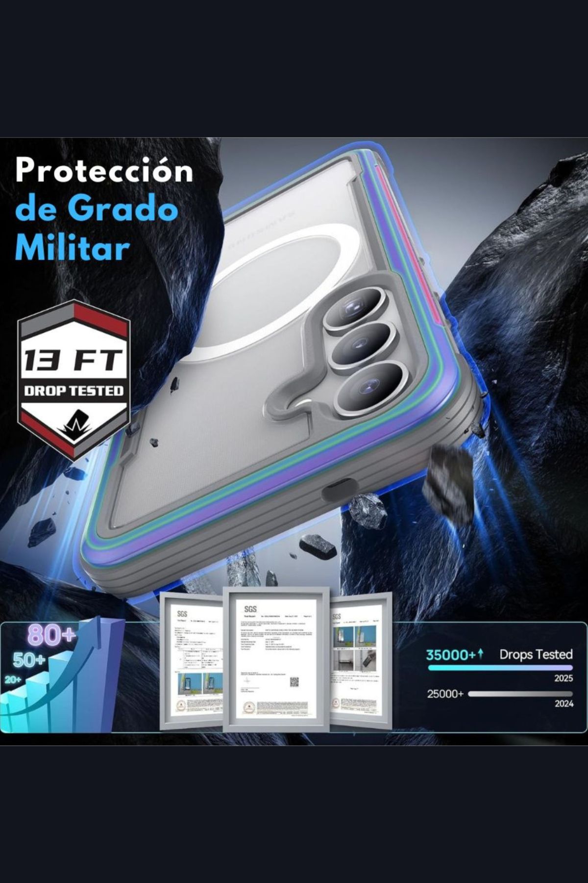 Foto 2 | Funda Aluminio Raptic Shield Uso Rudo Magnetico Para Samsung S25 Plus Iridicente