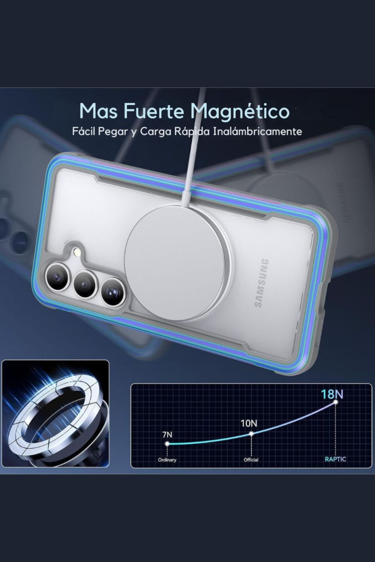 Foto 6 pulgar | Funda Aluminio Raptic Shield Uso Rudo Magnetico Para Samsung S25 Plus Iridicente