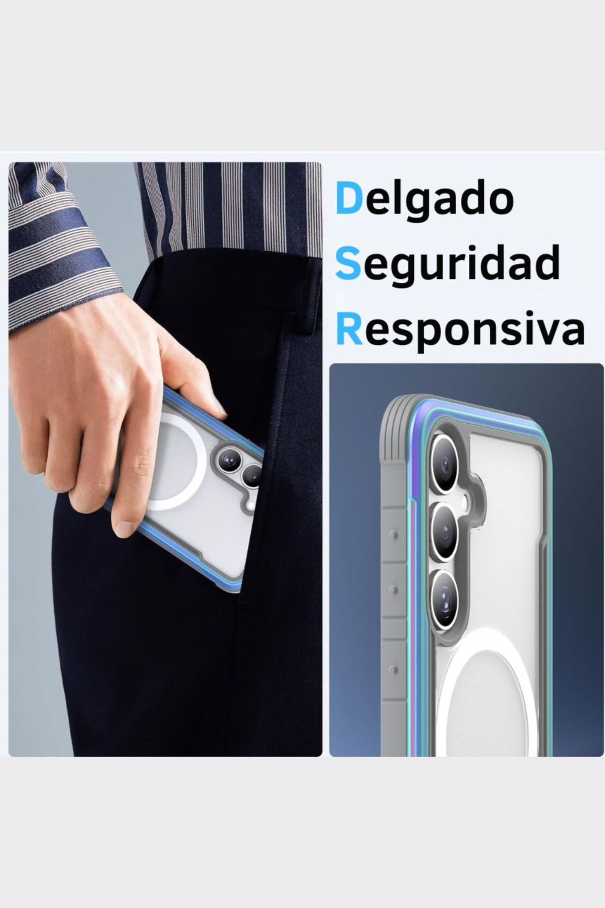 Foto 7 pulgar | Funda Aluminio Raptic Shield Uso Rudo Magnetico Para Samsung S25 Plus Iridicente