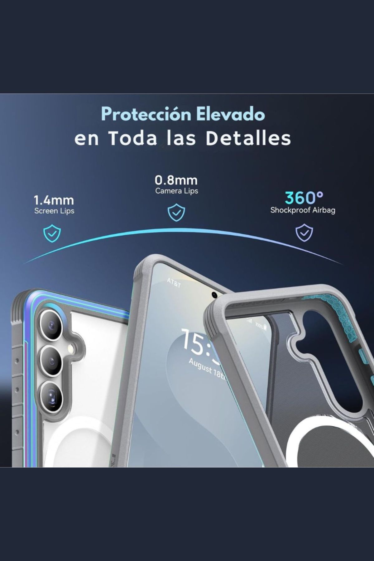 Foto 8 pulgar | Funda Aluminio Raptic Shield Uso Rudo Magnetico Para Samsung S25 Plus Iridicente