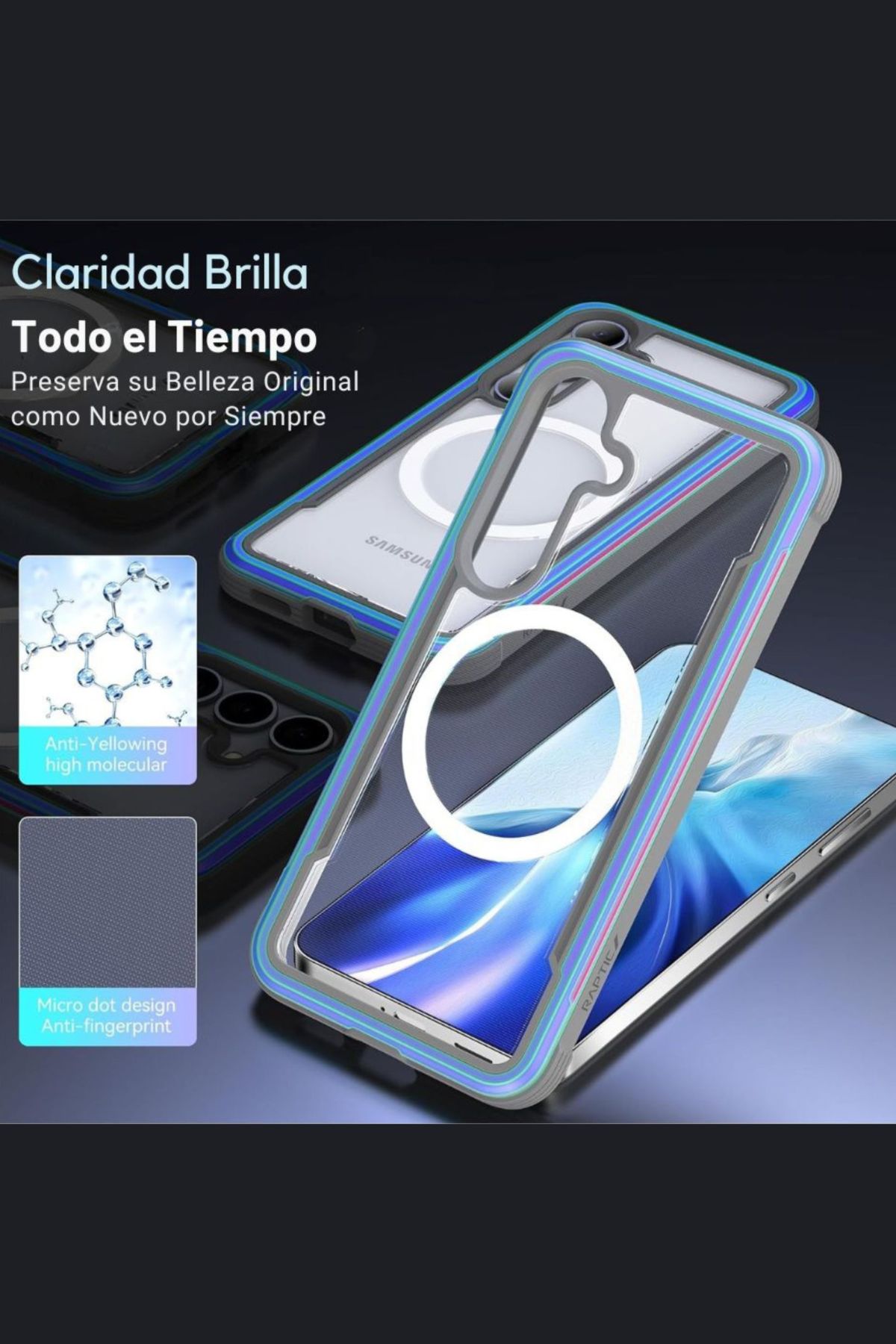 Foto 9 pulgar | Funda Aluminio Raptic Shield Uso Rudo Magnetico Para Samsung S25 Plus Iridicente