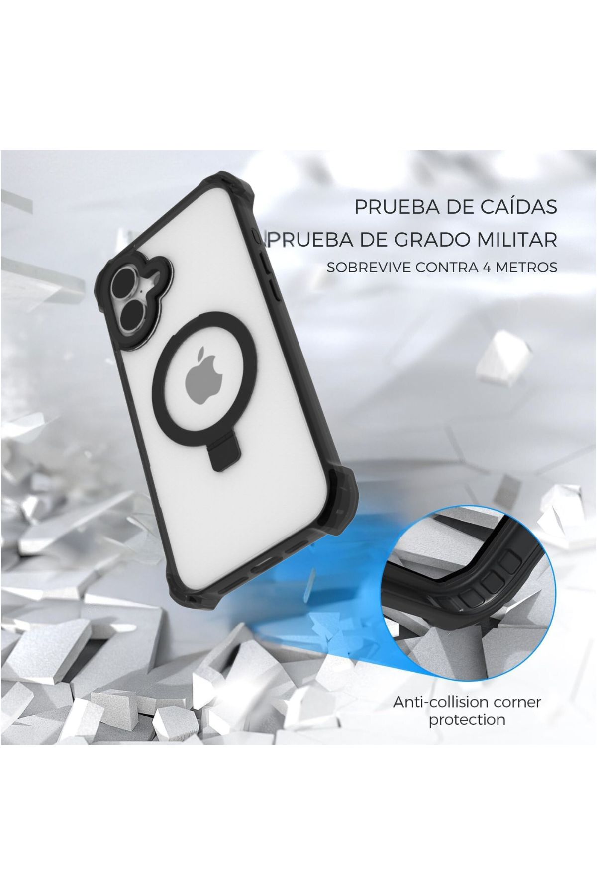 Foto 3 pulgar | Funda Policarbonato Raptic Dual Impact Para Iphone 16 Plus Negro