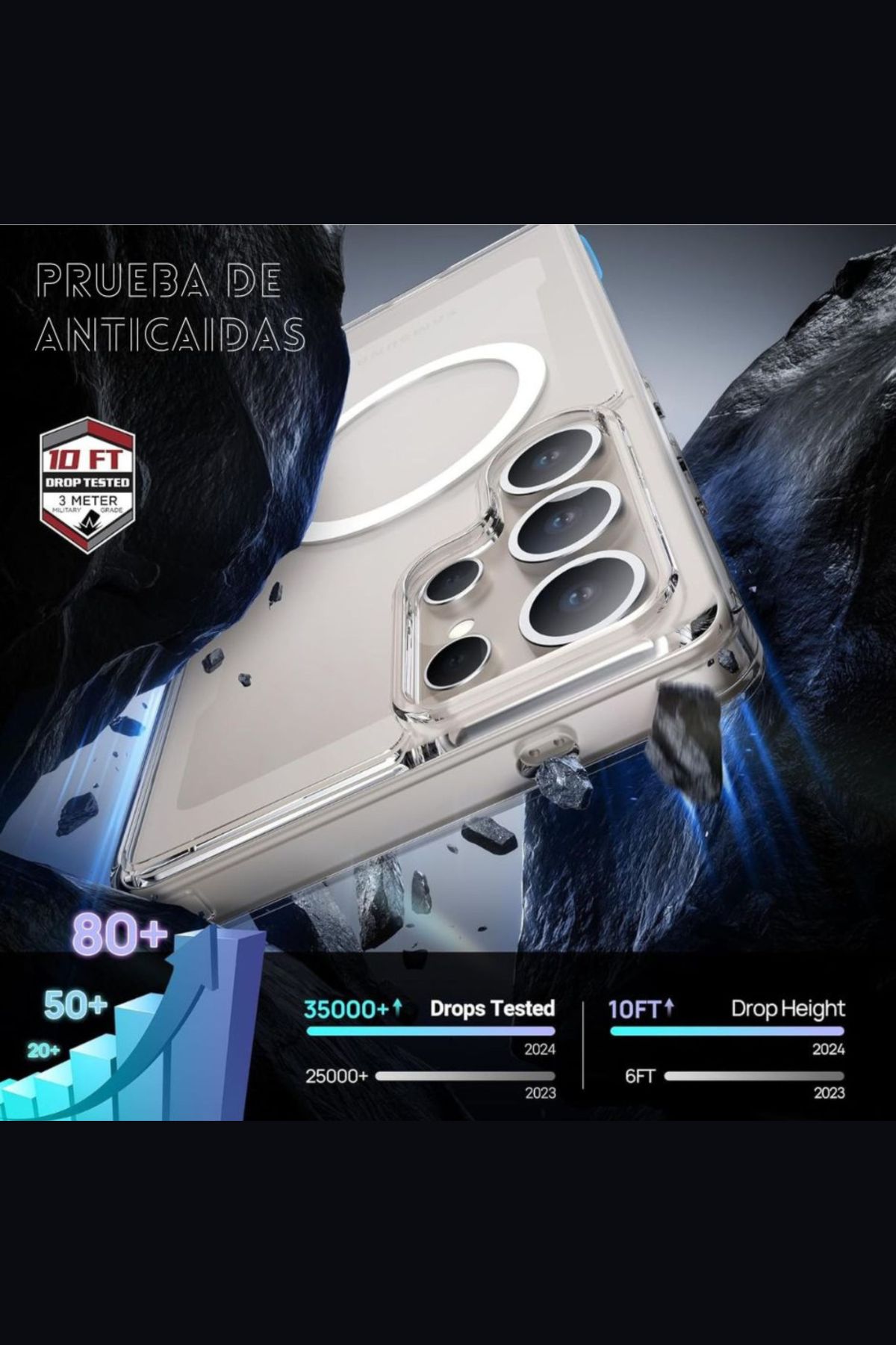 Foto 4 pulgar | Funda Aluminio Raptic Crystal Uso Rudo Magnetico Para Samsung S25 Ultra Transparente