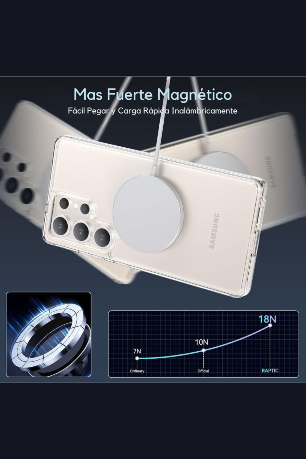 Foto 8 pulgar | Funda Aluminio Raptic Crystal Uso Rudo Magnetico Para Samsung S25 Ultra Transparente