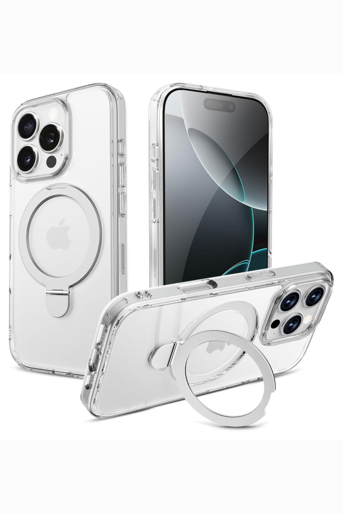 Foto 2 pulgar | Funda Policarbonato Raptic Air Stand Para Iphone 16 Pro Max Transparente