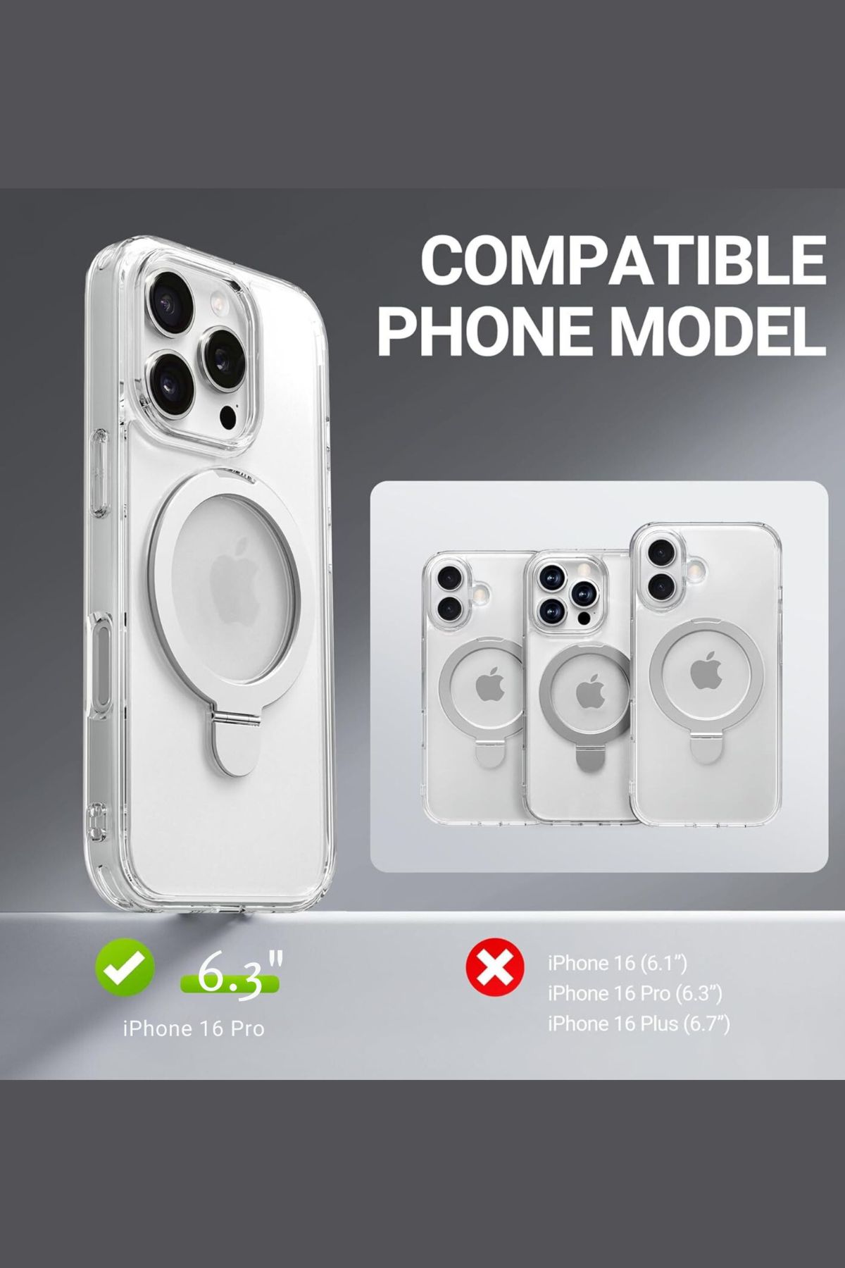 Foto 3 pulgar | Funda Policarbonato Raptic Air Stand Para Iphone 16 Pro Max Transparente