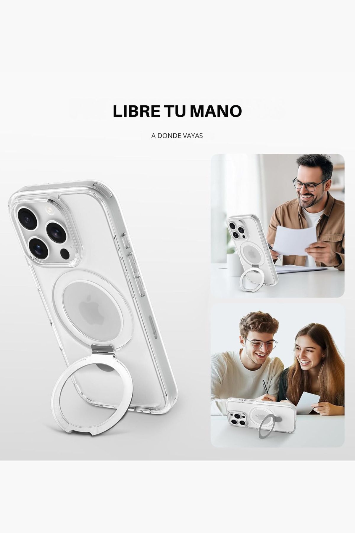 Foto 6 pulgar | Funda Policarbonato Raptic Air Stand Para Iphone 16 Pro Max Transparente