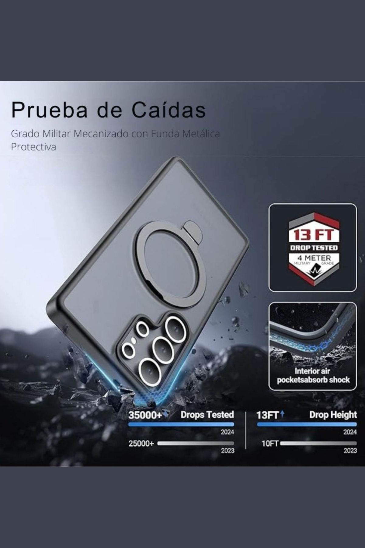 Foto 4 pulgar | Funda Policarbonato Raptic Air Stand Para Samsung S25 Transparente