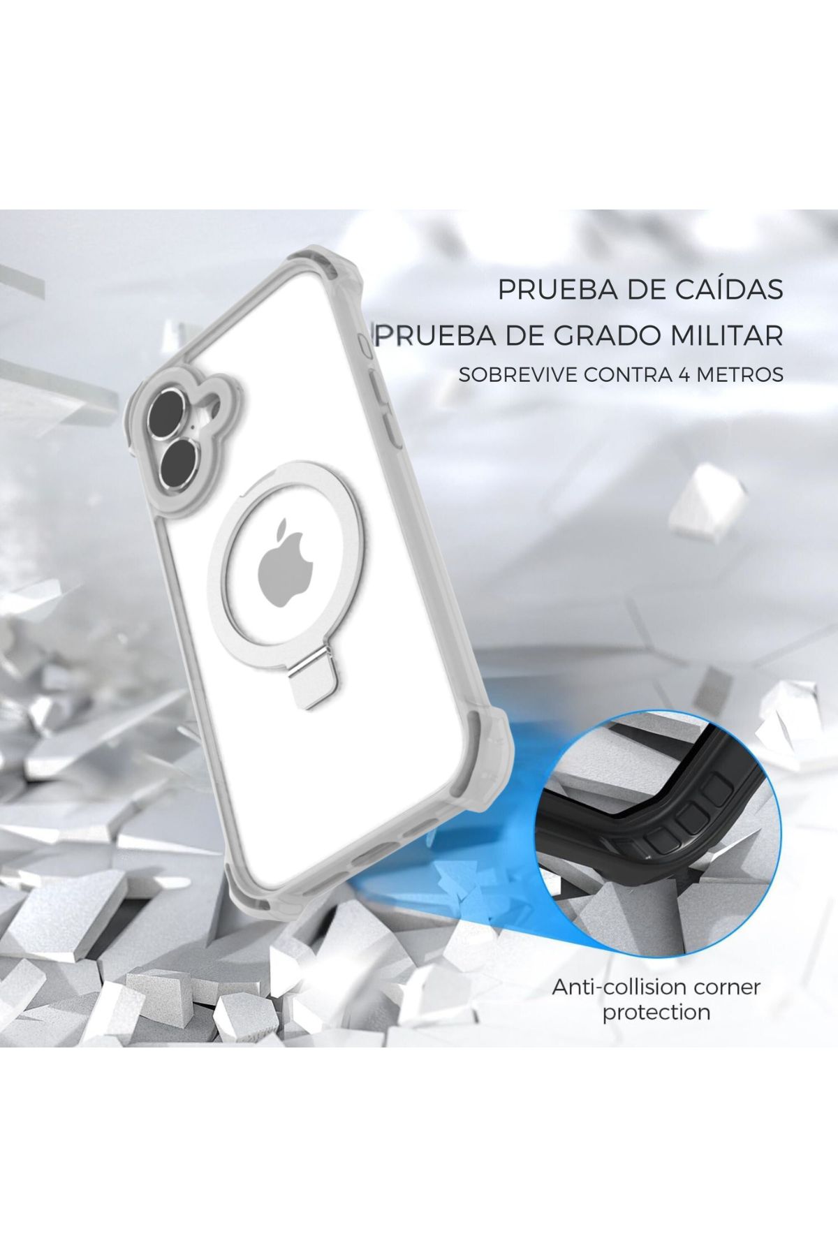Foto 2 | Funda Policarbonato Raptic Dual Impact Para Iphone 16 Transparente