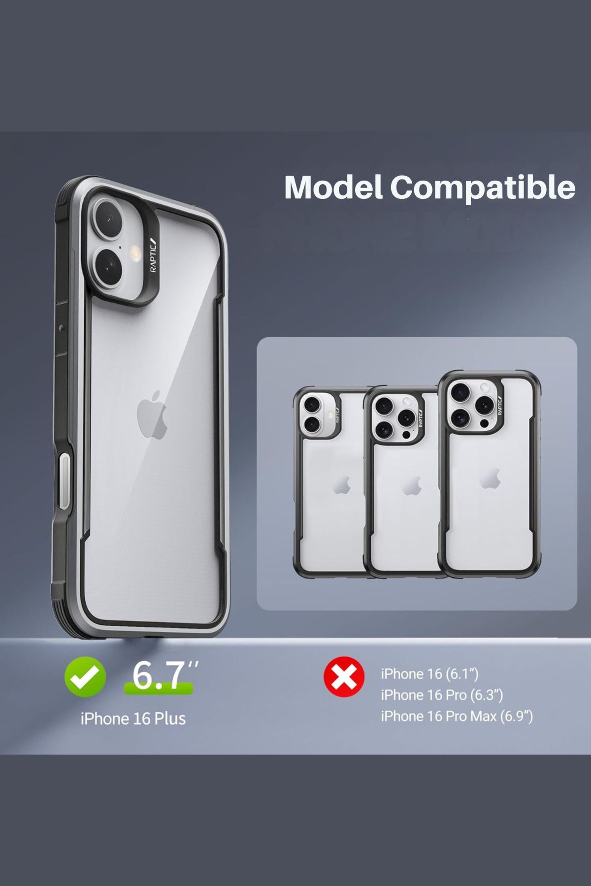 Foto 3 pulgar | Funda Aluminio Raptic Shield Uso Rudo Para Iphone 16 Pro Negro