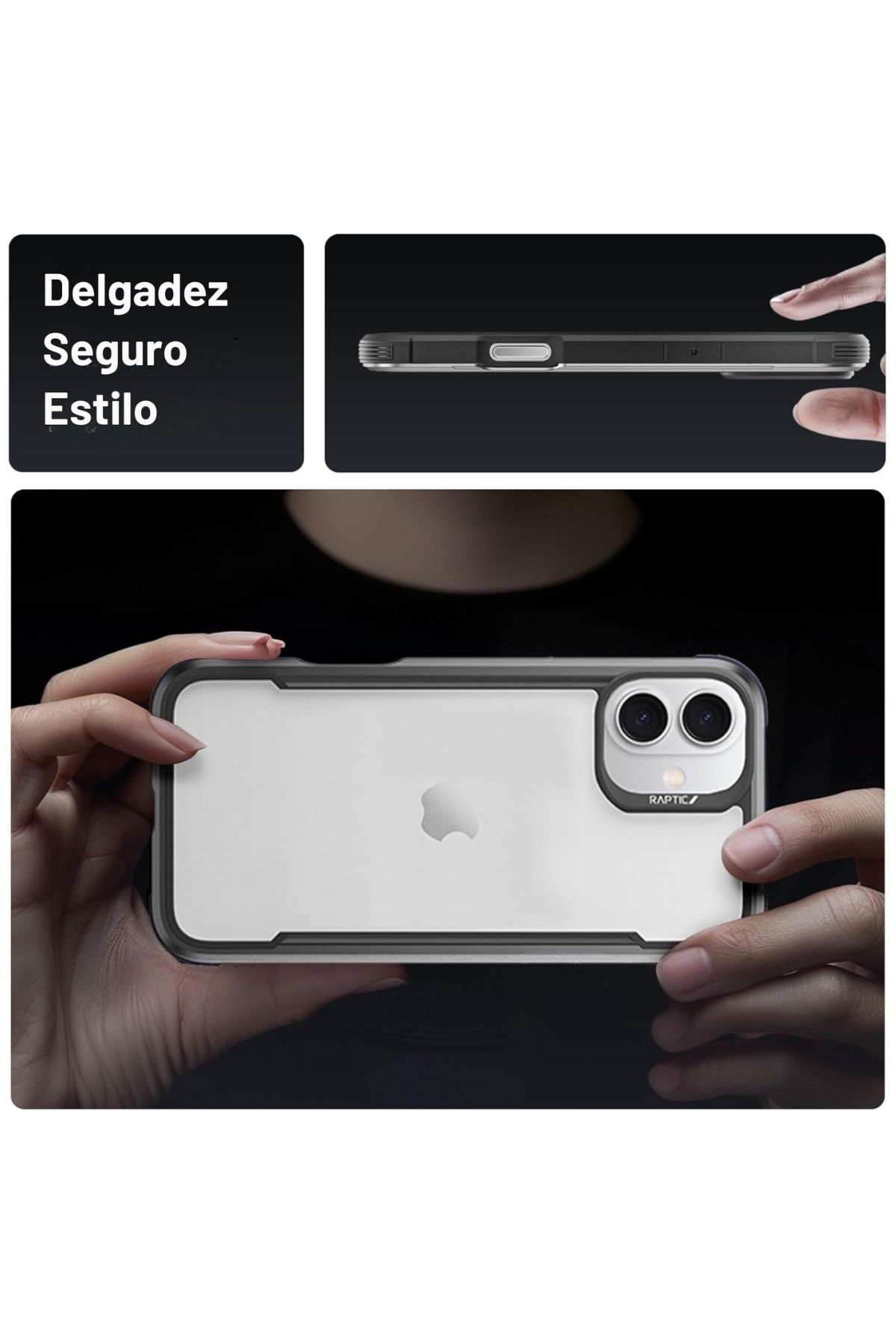 Foto 6 pulgar | Funda Aluminio Raptic Shield Uso Rudo Para Iphone 16 Pro Negro
